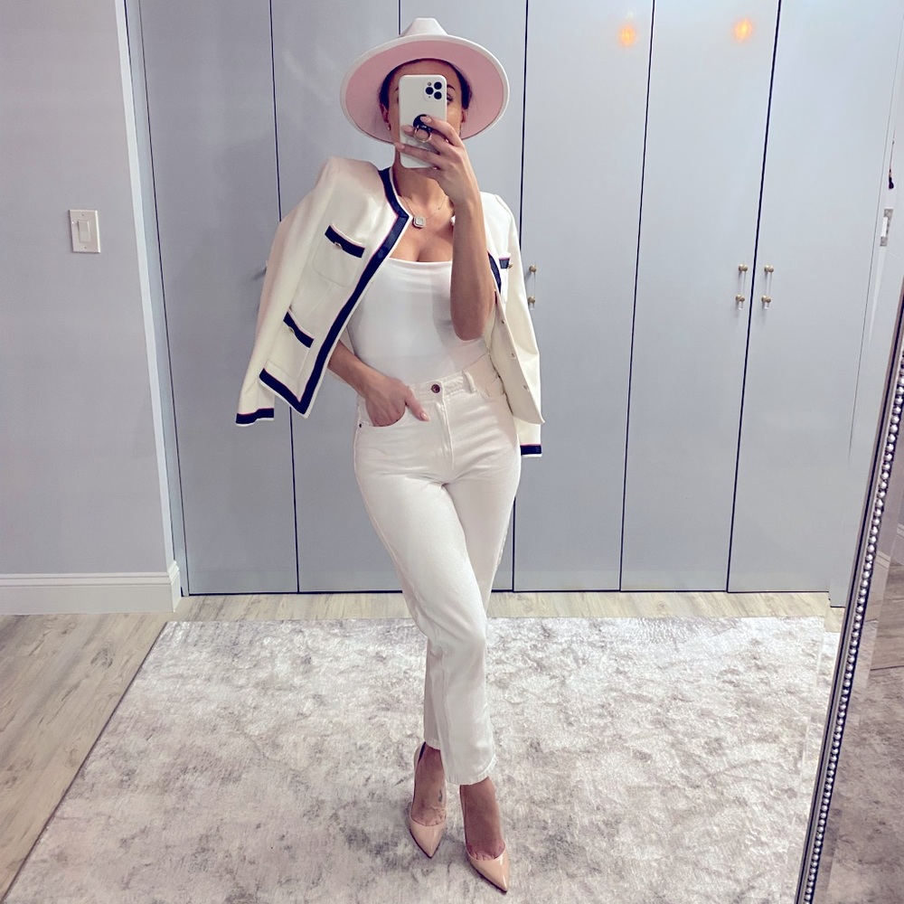 Zara white blazer XS